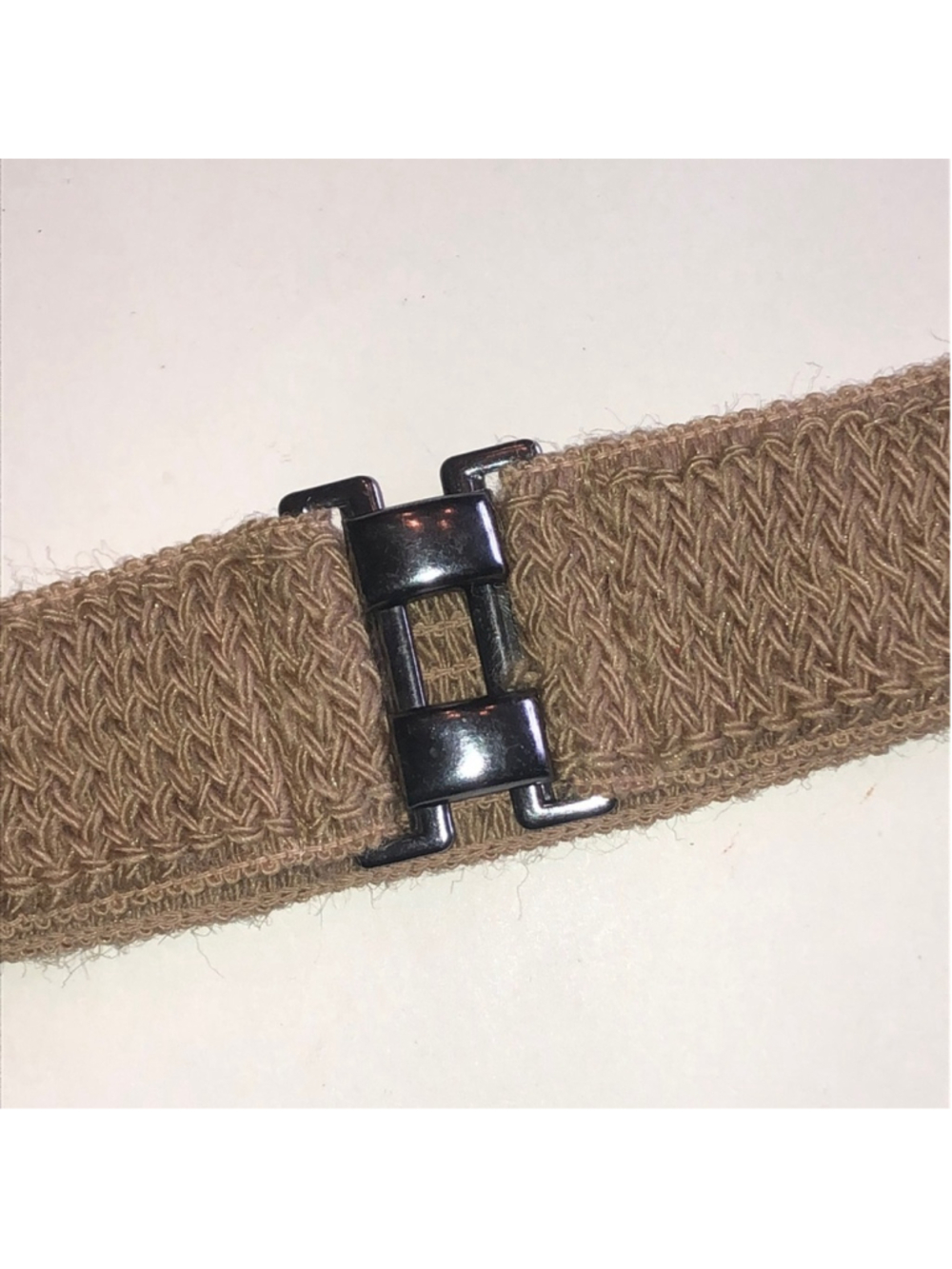 Vintage Woven Tan Belt with Dark Metal Buckle